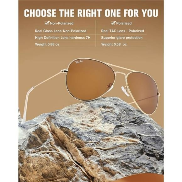 Classic Aviator Sunglasses  Polarized or Non-Polarized 58 62 MM for Men Women
